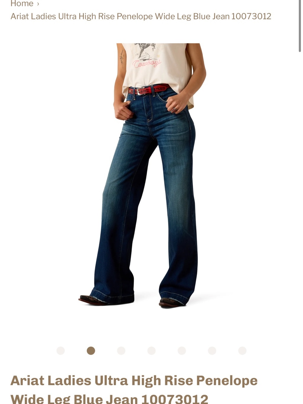 Ariat Dark Wash Wide Leg Penelope Jeans
